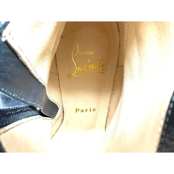 Christian Louboutin Heeled Ankle Boots Side Zip Pointed Toe Suede Grey EU 36.5 - Picture 7 of 9